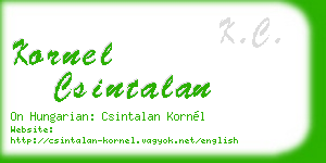kornel csintalan business card
